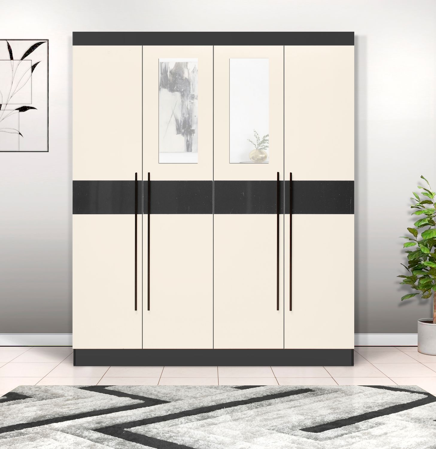 MF 761-4 door Robe pear + dark grey