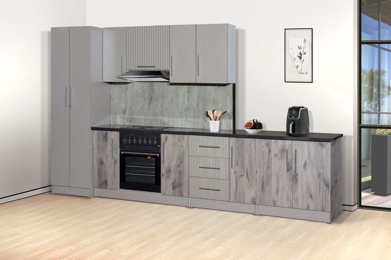Euro grey fitted kitchen