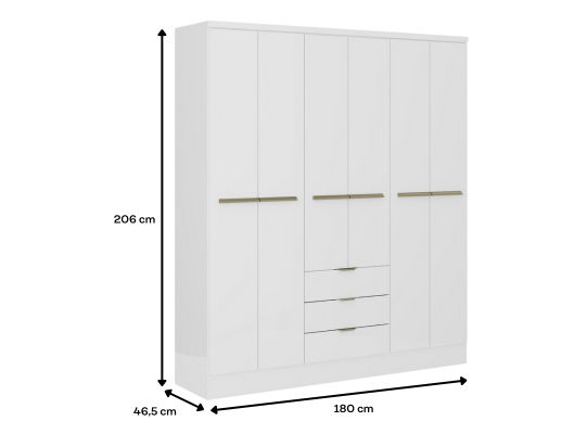1151 white 6 Door Wardrobe