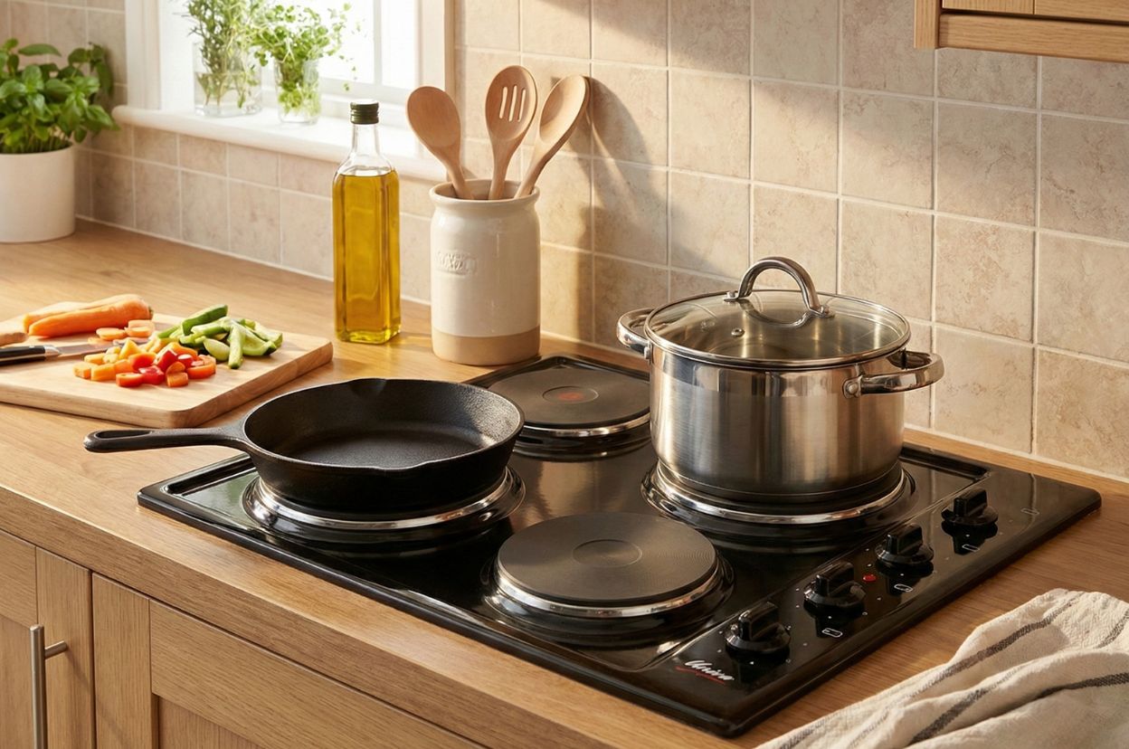 Univa U156CB 4 Plate HOB -Black