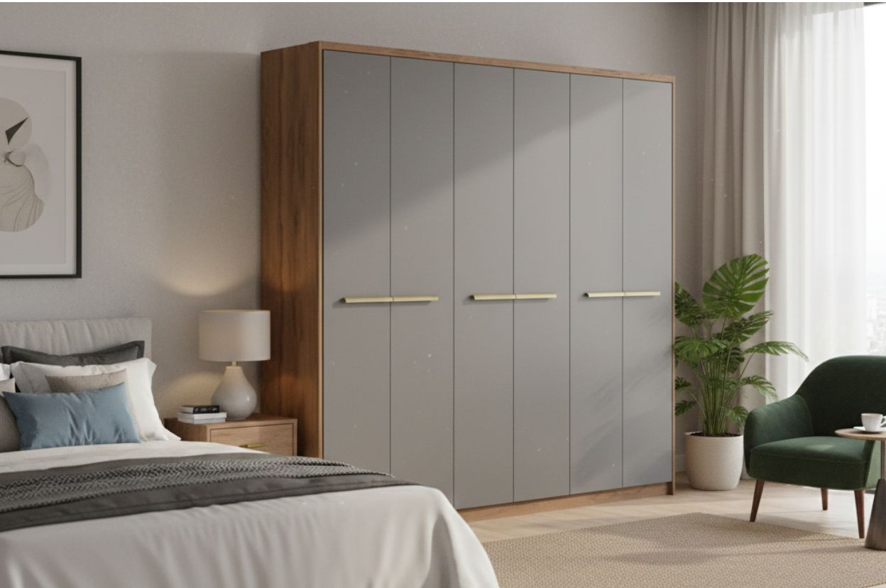 1154 titanium Wardrobe 6 doors