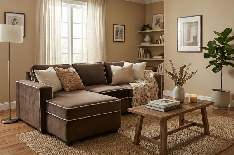 Hippo corner couch Brown