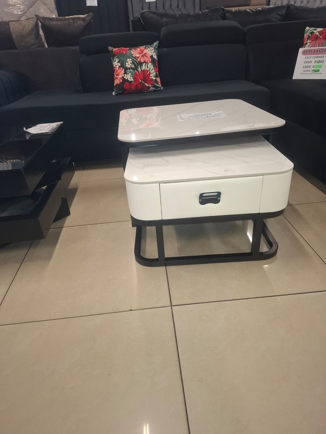 Wd 025 coffee table white 2pce