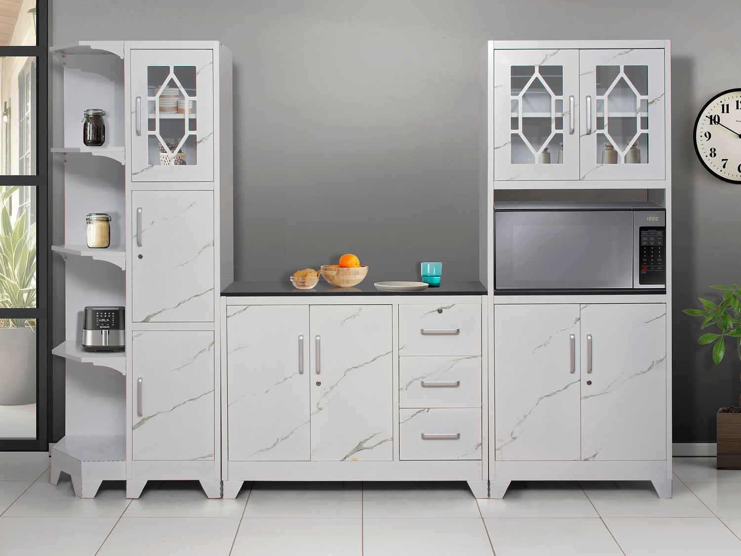 Steel Kitchen 3 - Piece MW9898 Import