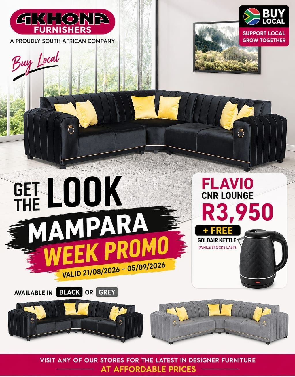 Flavio cnr "GREY"+ free goldair kettle