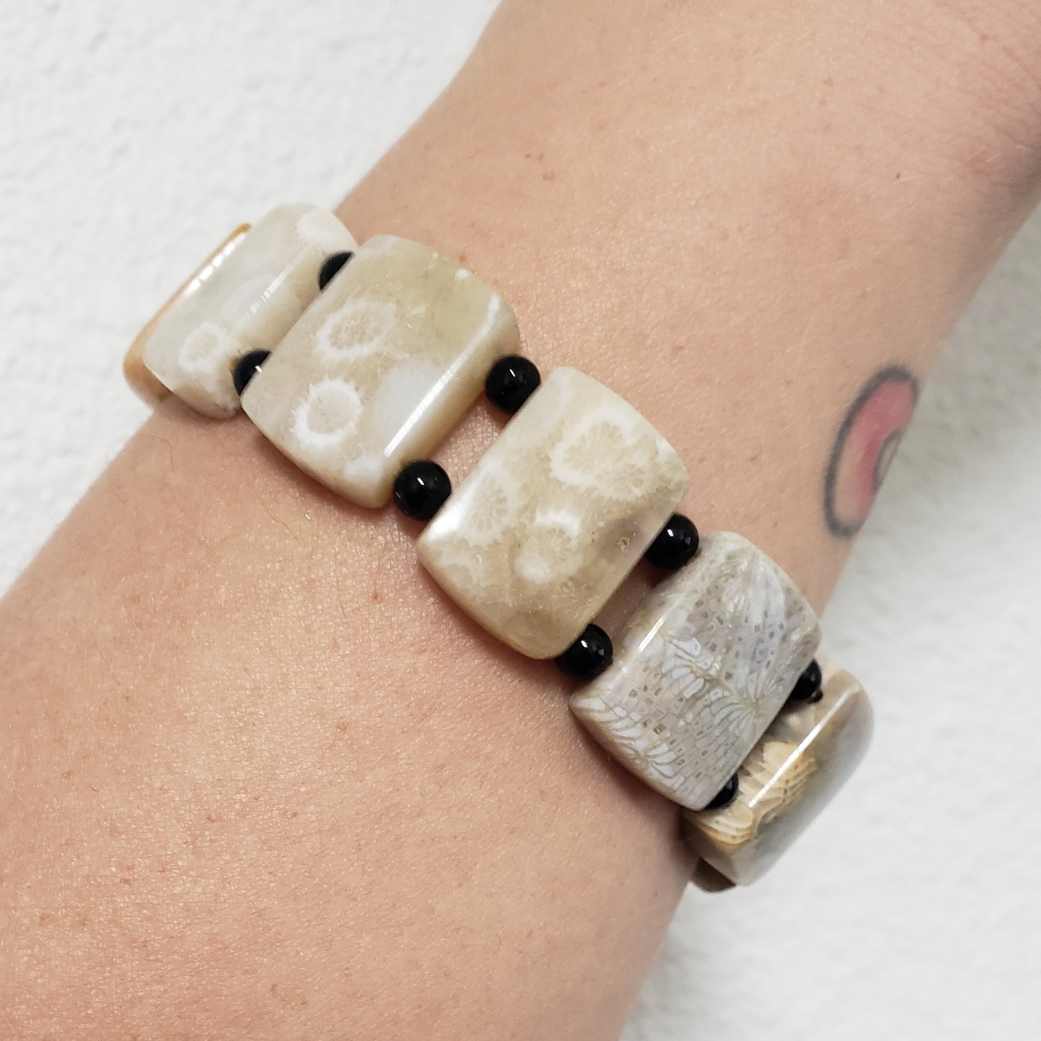 Fossilized Coral Bead Bracelet