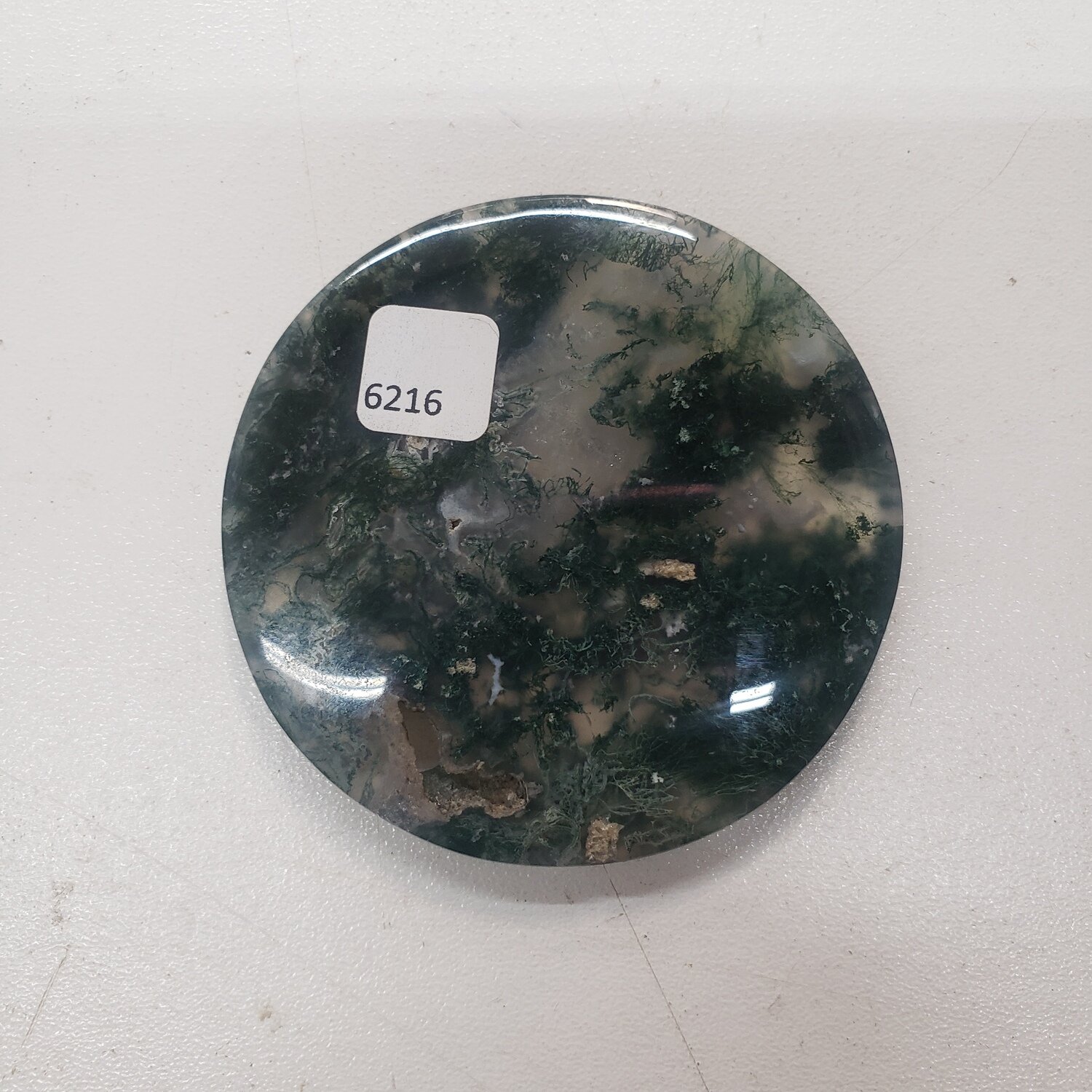 Moss agate cabochon