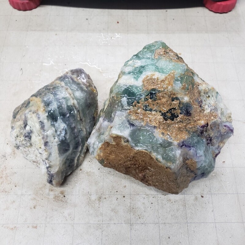 Green and Purple Fluorite Rough