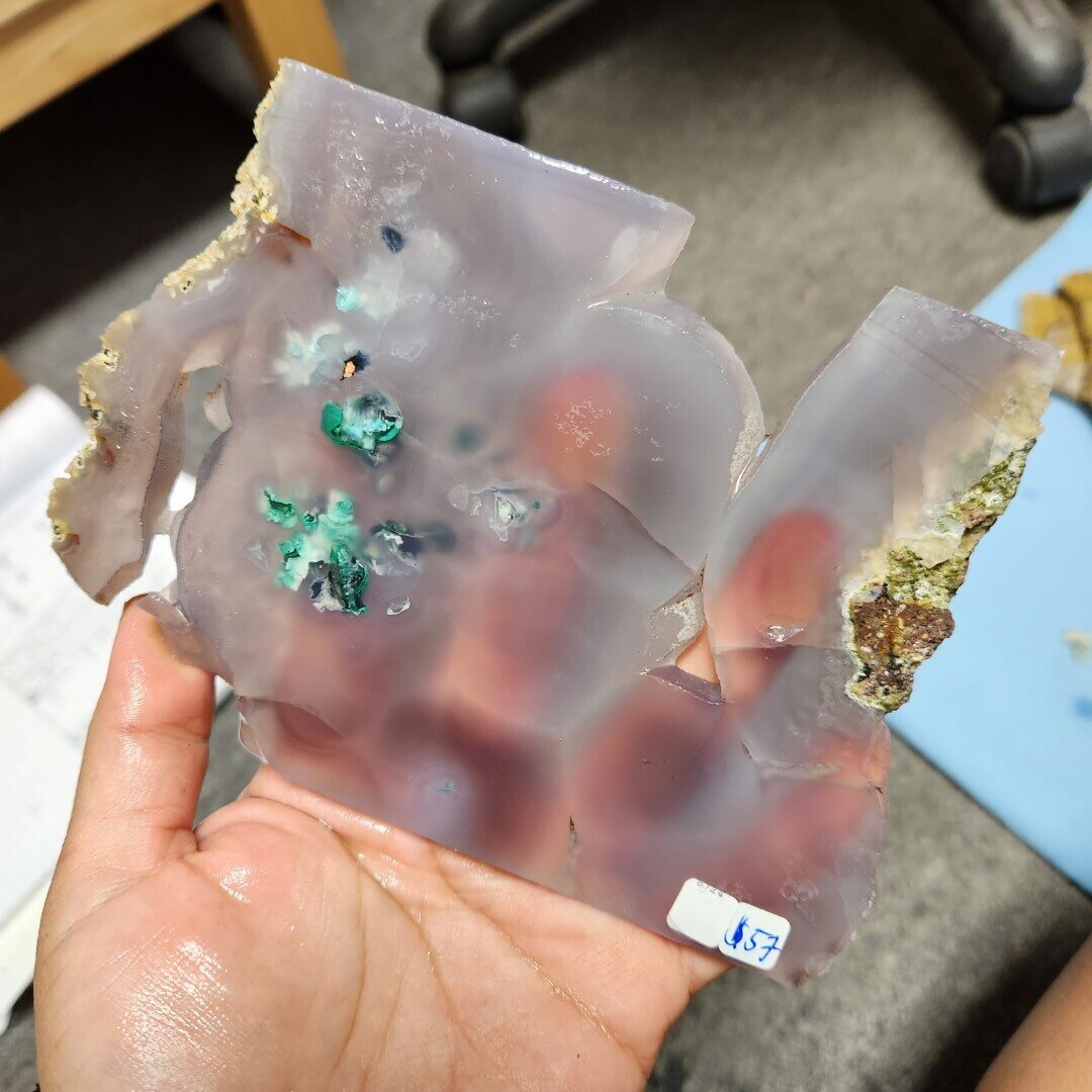 Indonesian Native copper in Chalcedony Slab