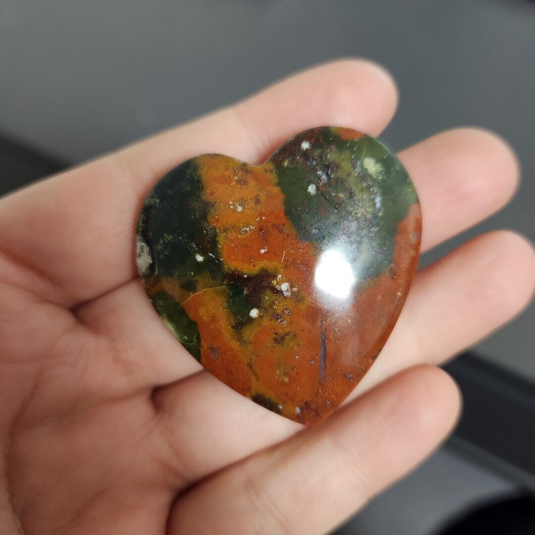 Indonesian Moss Agate Heart