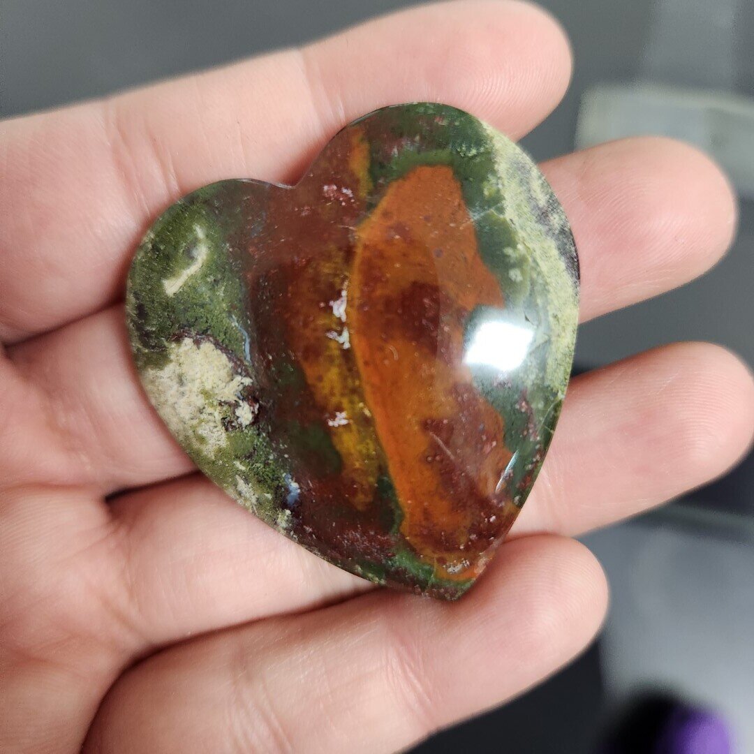 Indonesian Moss Agate Heart