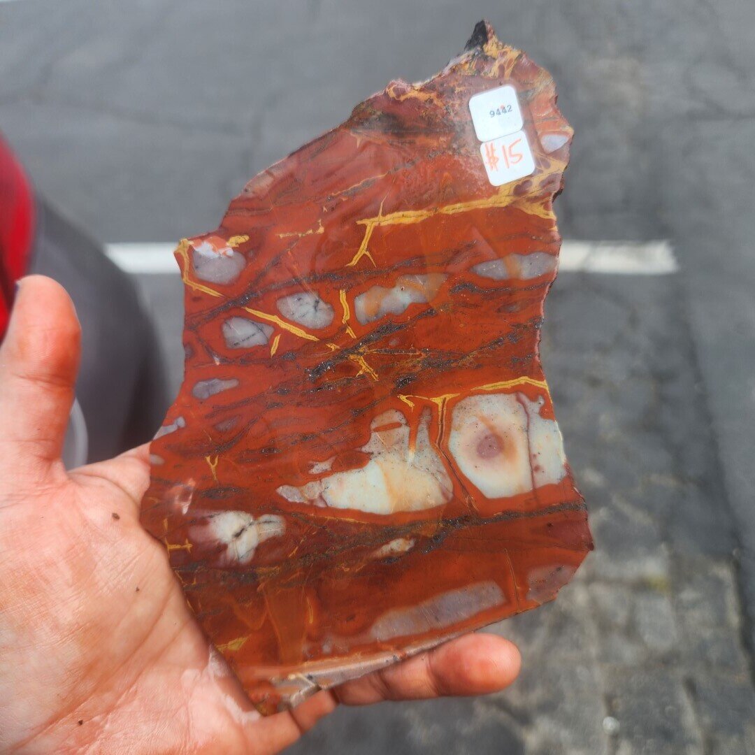 Red and Green Blanket Rhyolite Slab