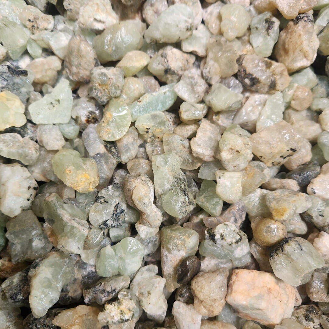 Prehnite Tumbling Rough Small (per pound)