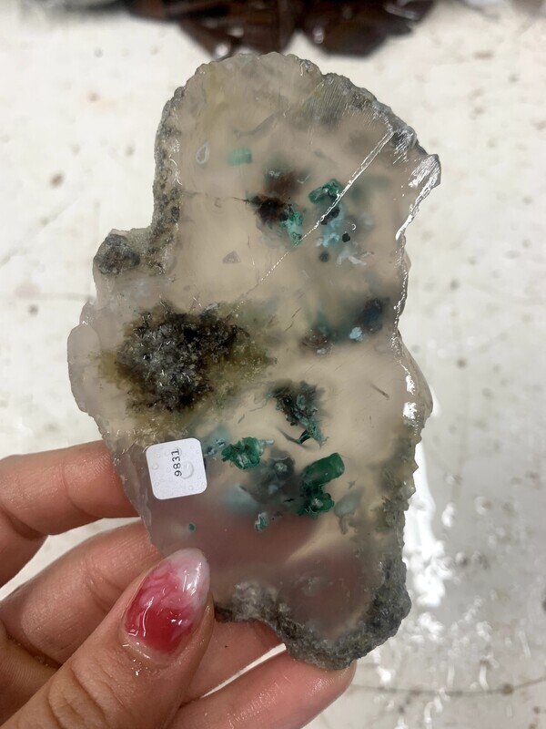 Native Copper in Chalcedony Slab