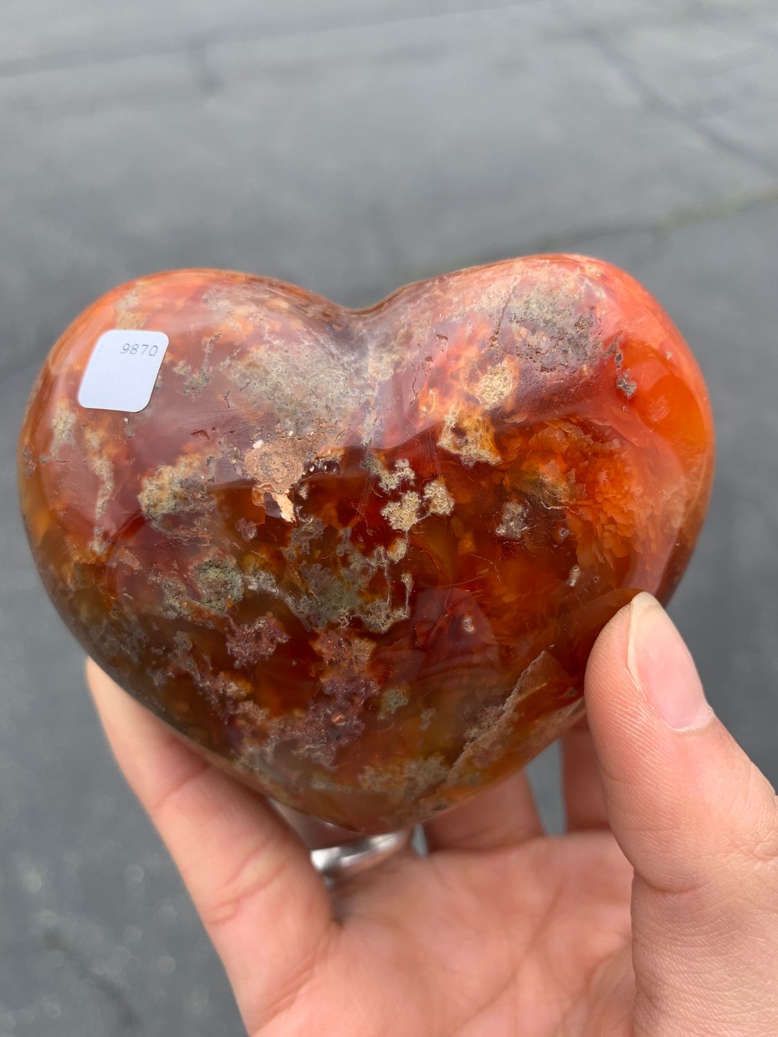 Polished Carnelian Agate Hearts