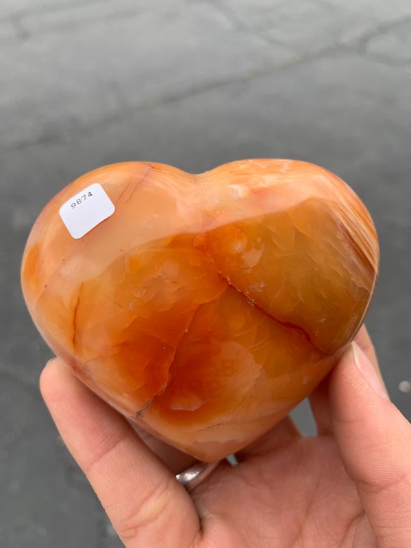 Polished Carnelian Agate Hearts