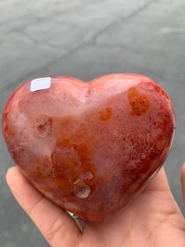 Polished Carnelian Agate Hearts