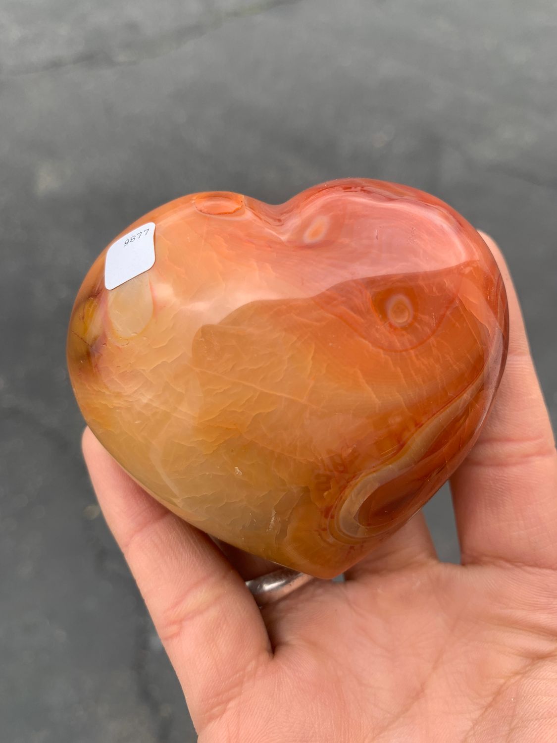 Polished Carnelian Agate Hearts