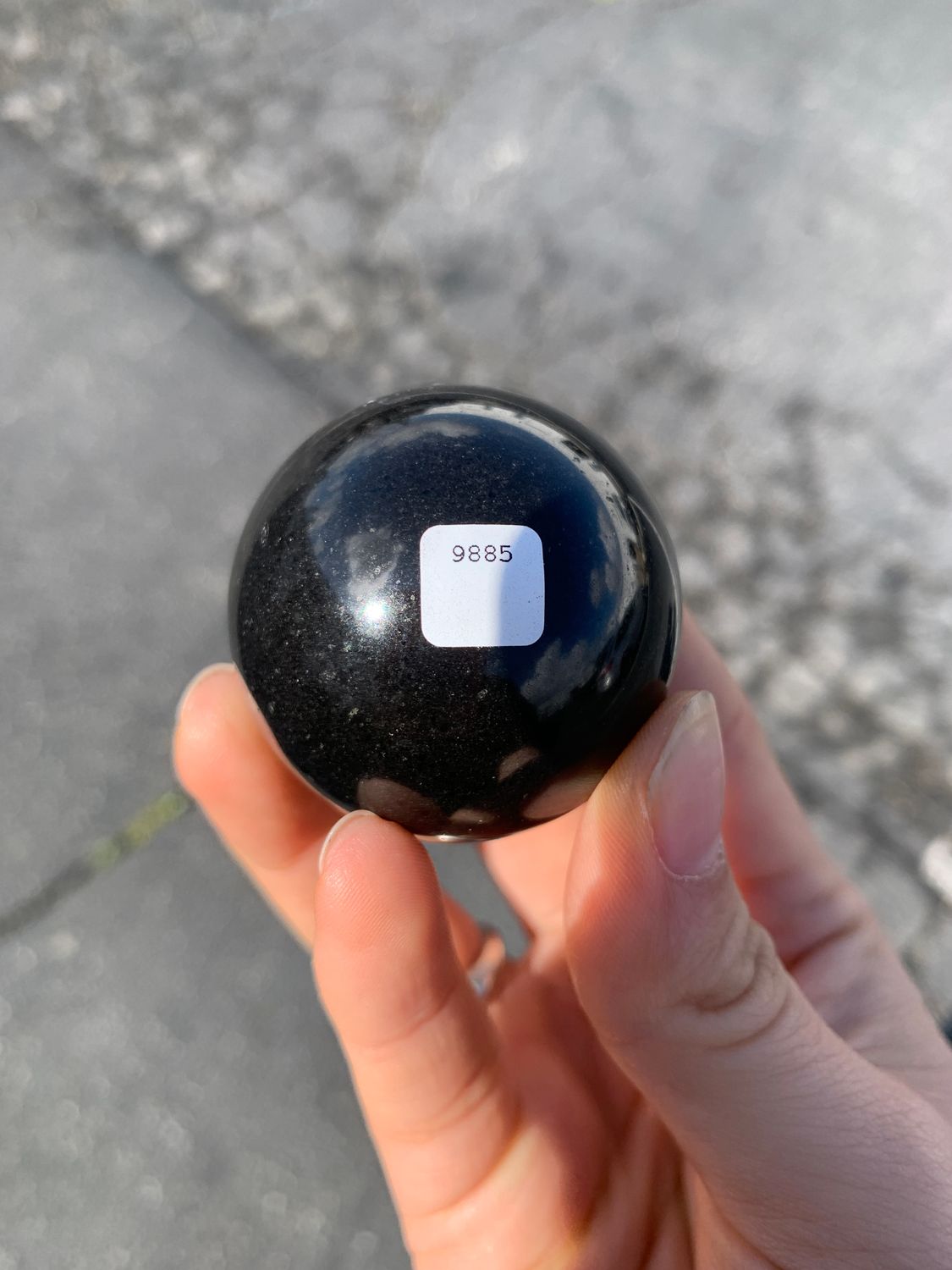 Polished Black Basalt Sphere