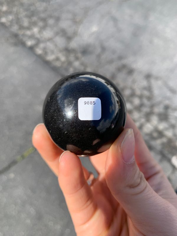 Polished Black Basalt Sphere