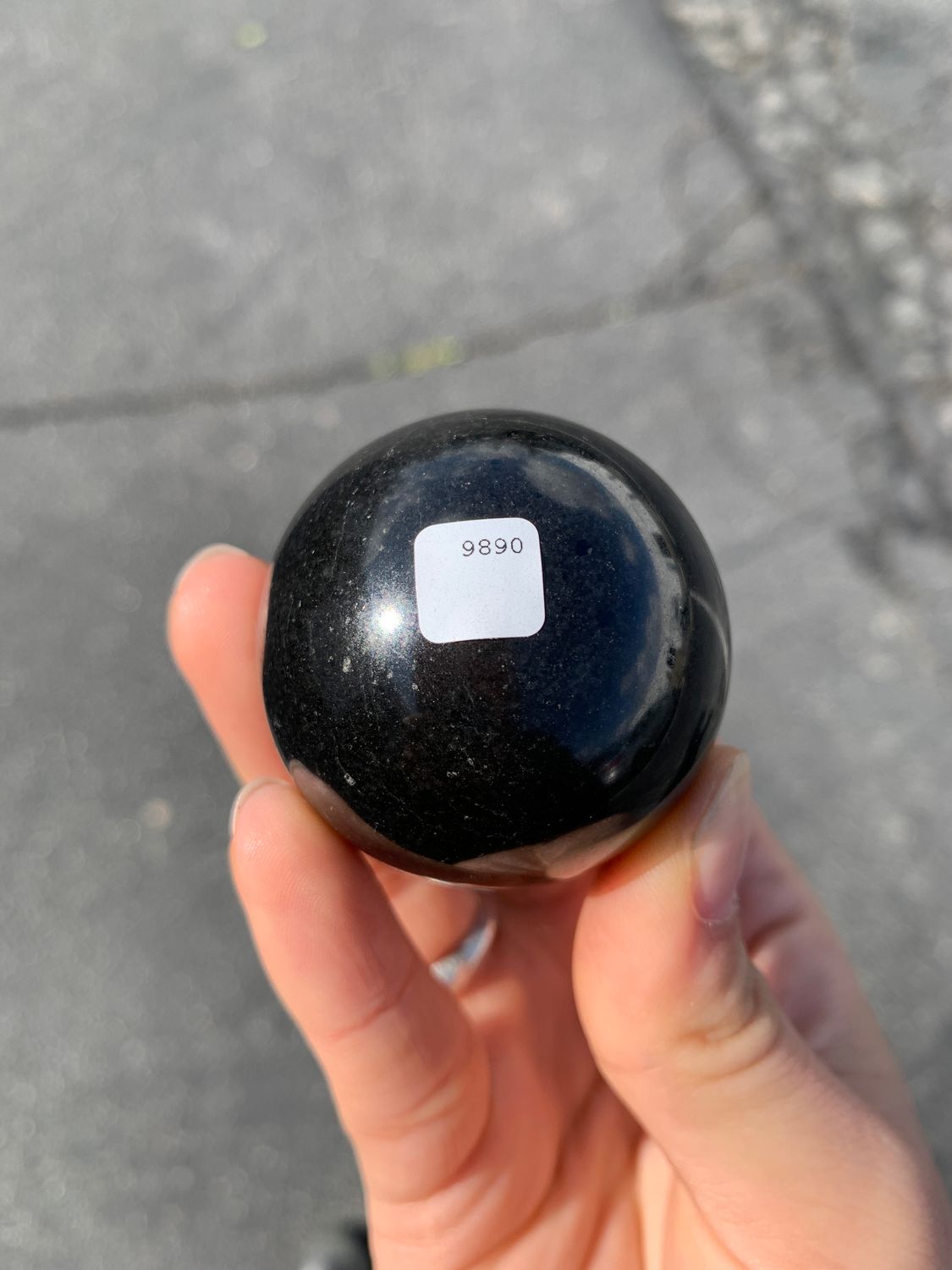Polished Black Basalt Sphere