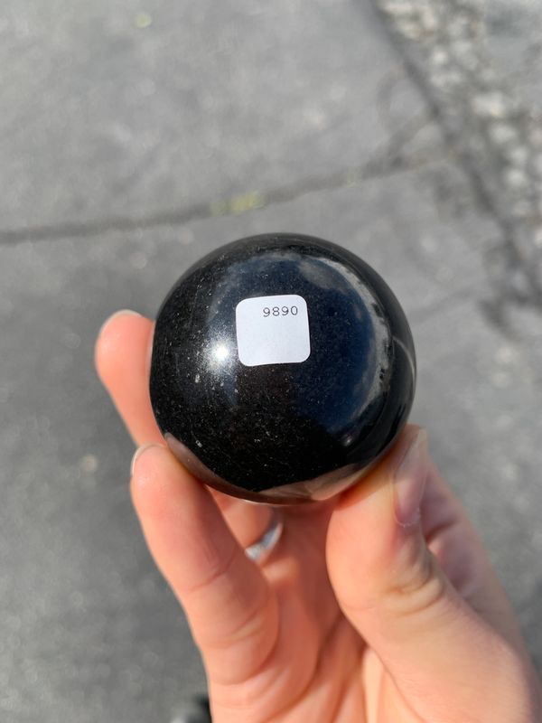 Polished Black Basalt Sphere