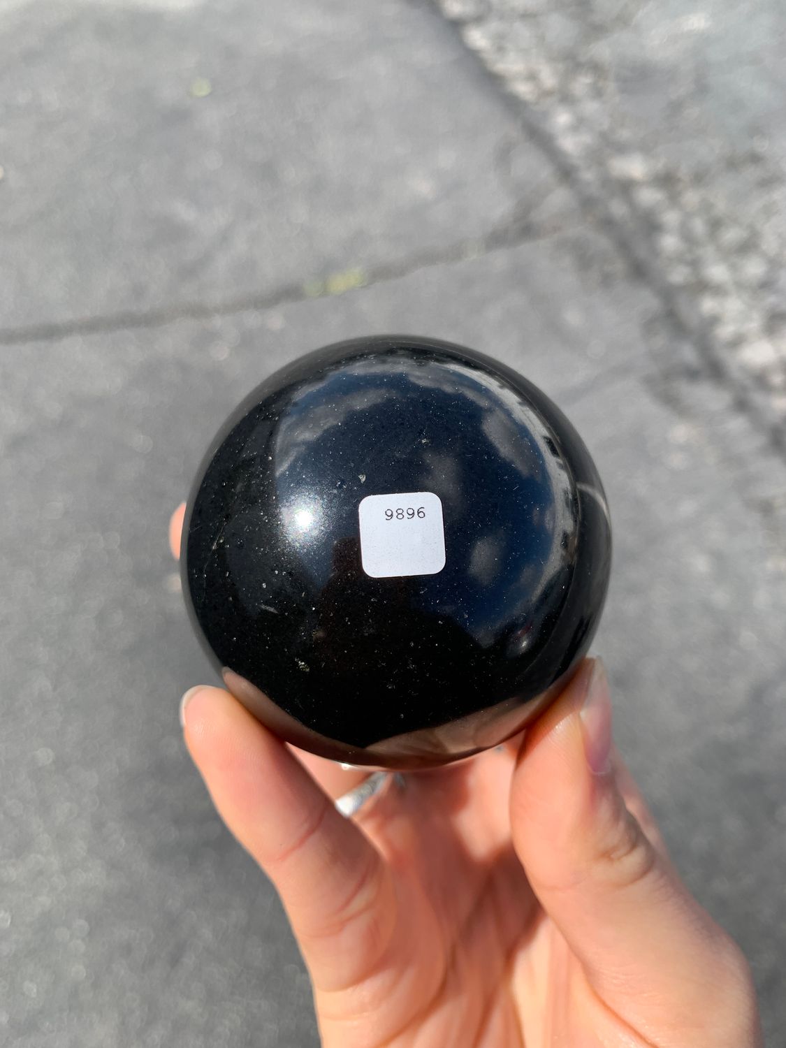 Polished Black Basalt Sphere