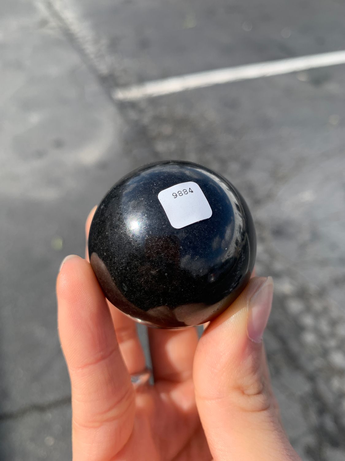 Polished Black Basalt Sphere