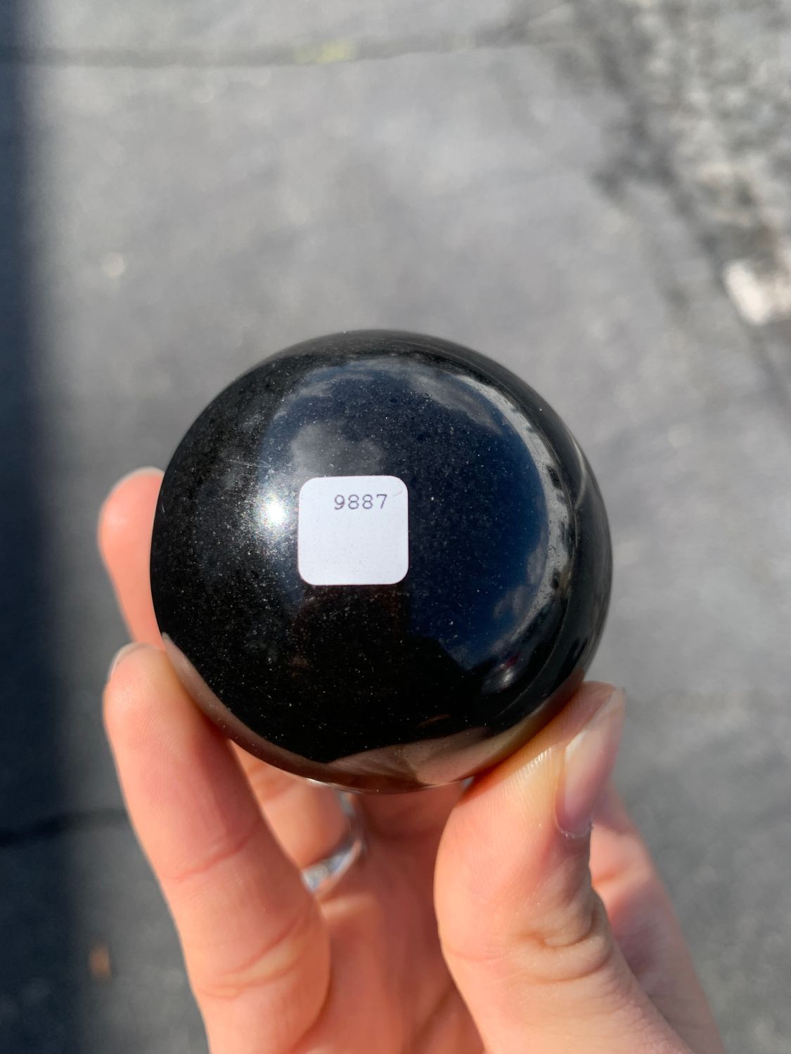 Polished Black Basalt Sphere