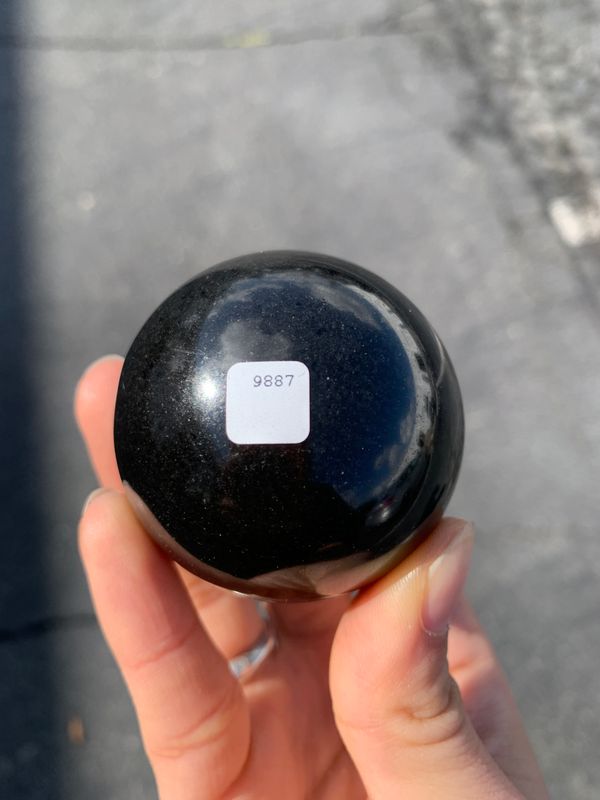 Polished Black Basalt Sphere