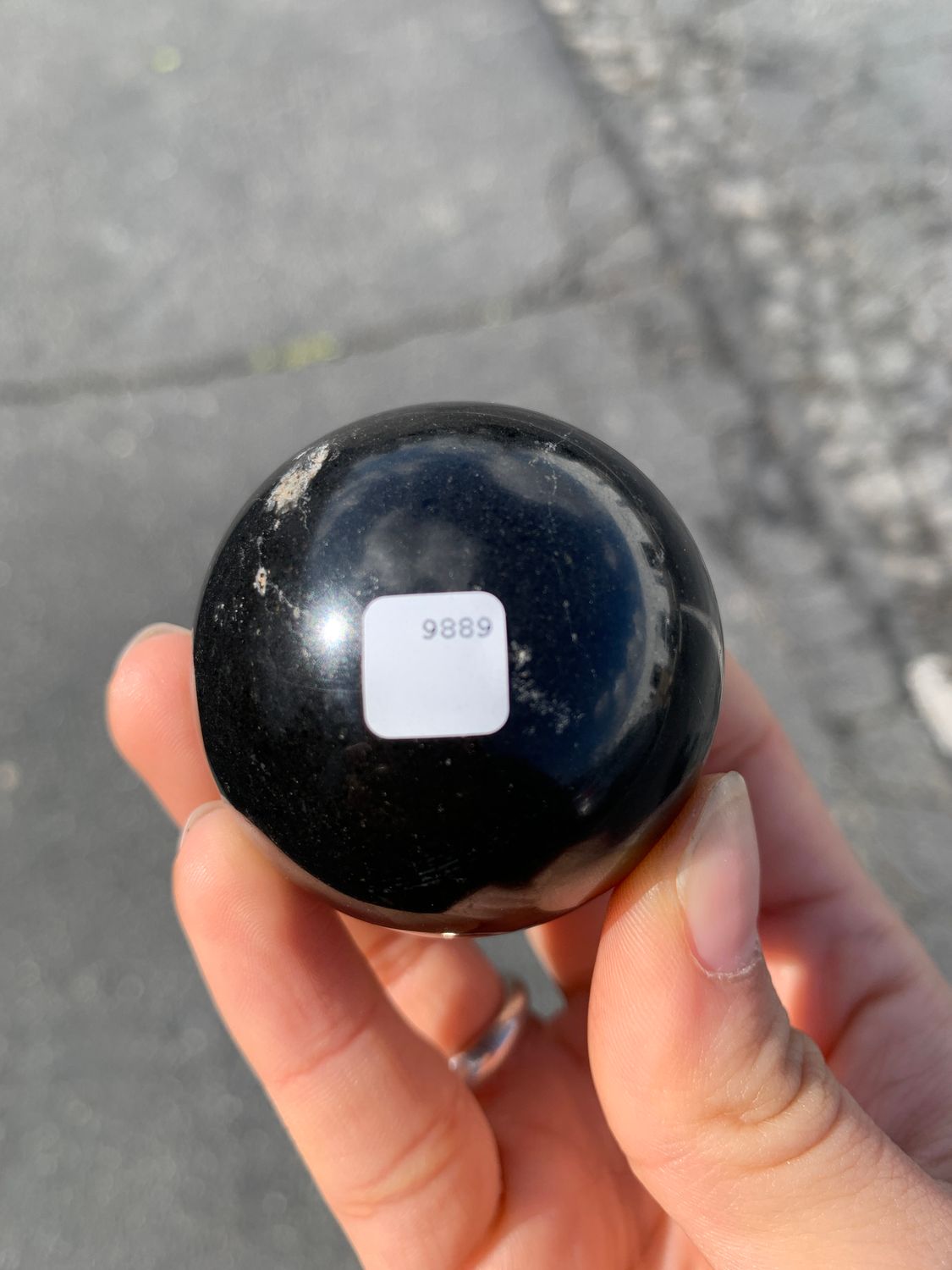 Polished Black Basalt Sphere