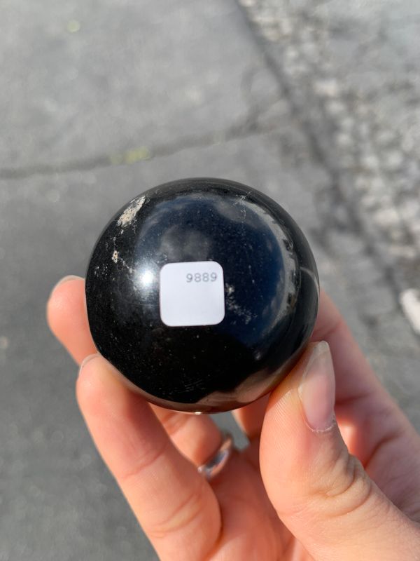 Polished Black Basalt Sphere