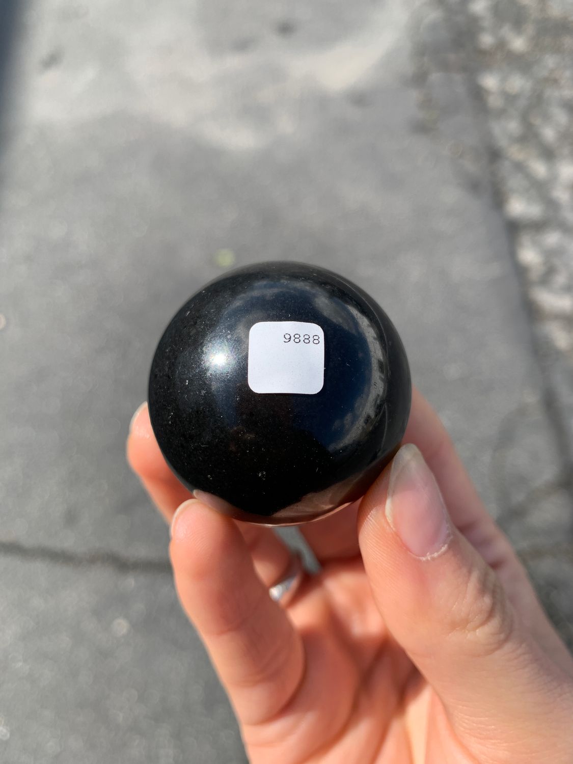 Polished Black Basalt Sphere