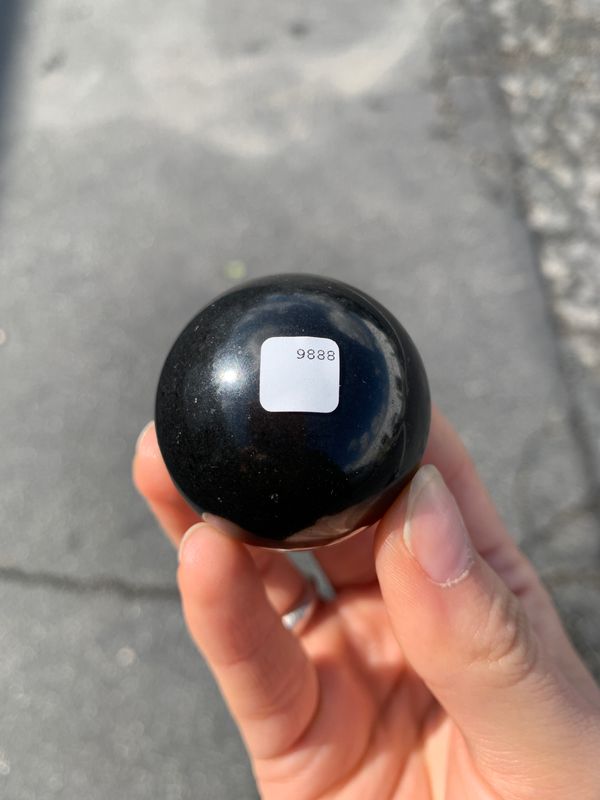 Polished Black Basalt Sphere