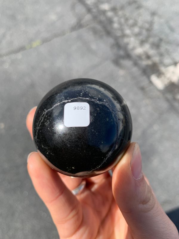 Polished Black Basalt Sphere