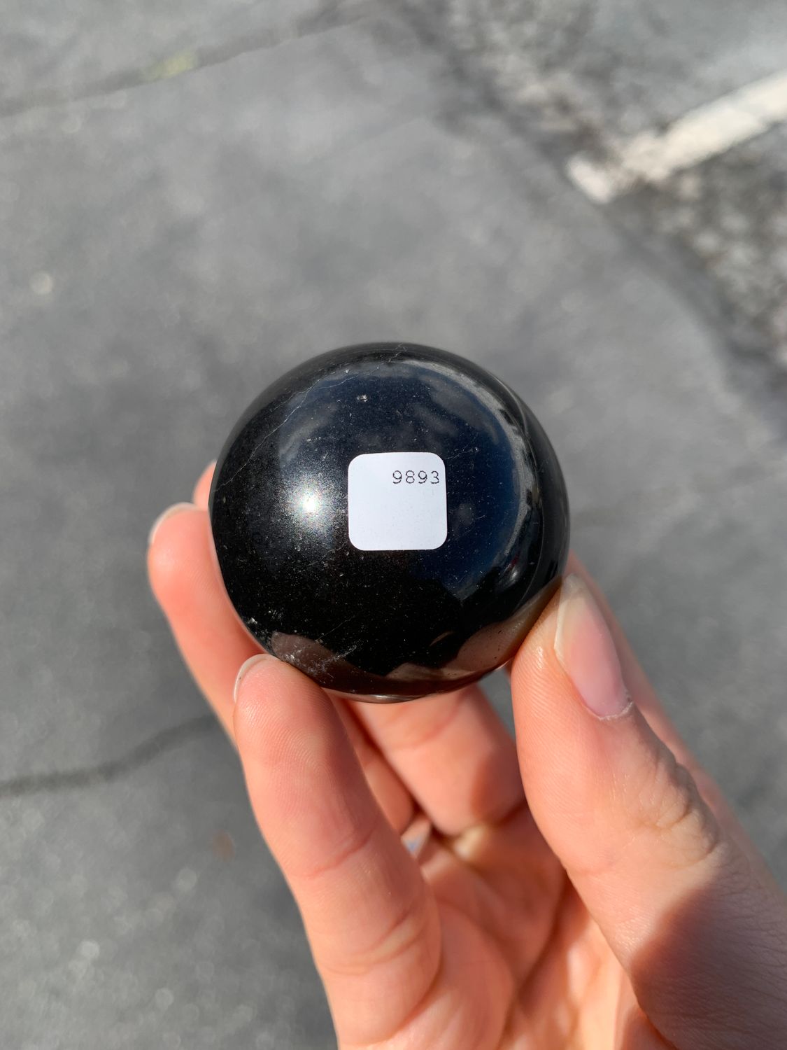Polished Black Basalt Sphere