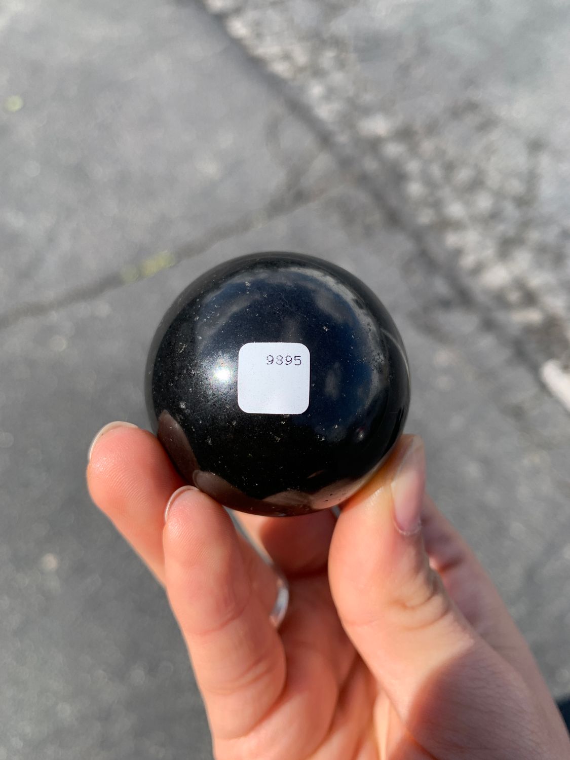 Polished Black Basalt Sphere