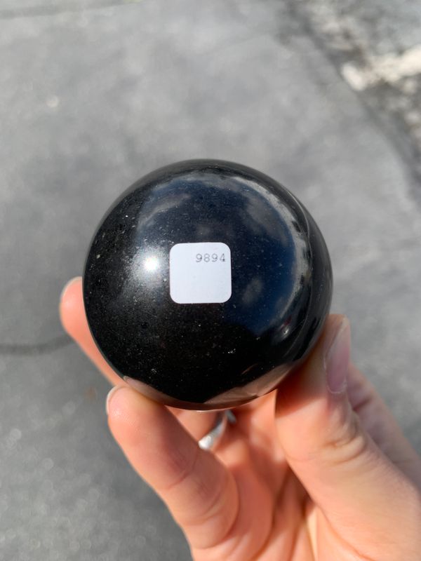 Polished Black Basalt Sphere