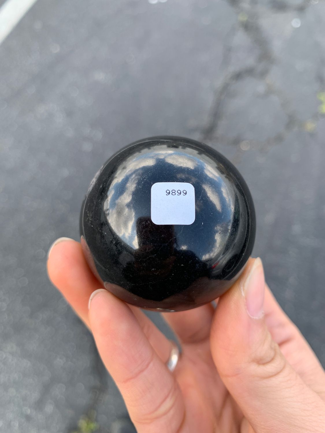 Polished Black Basalt Sphere