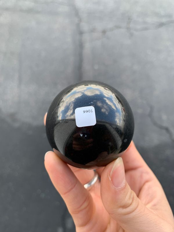 Polished Black Basalt Sphere