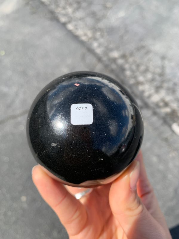 Polished Black Basalt Sphere