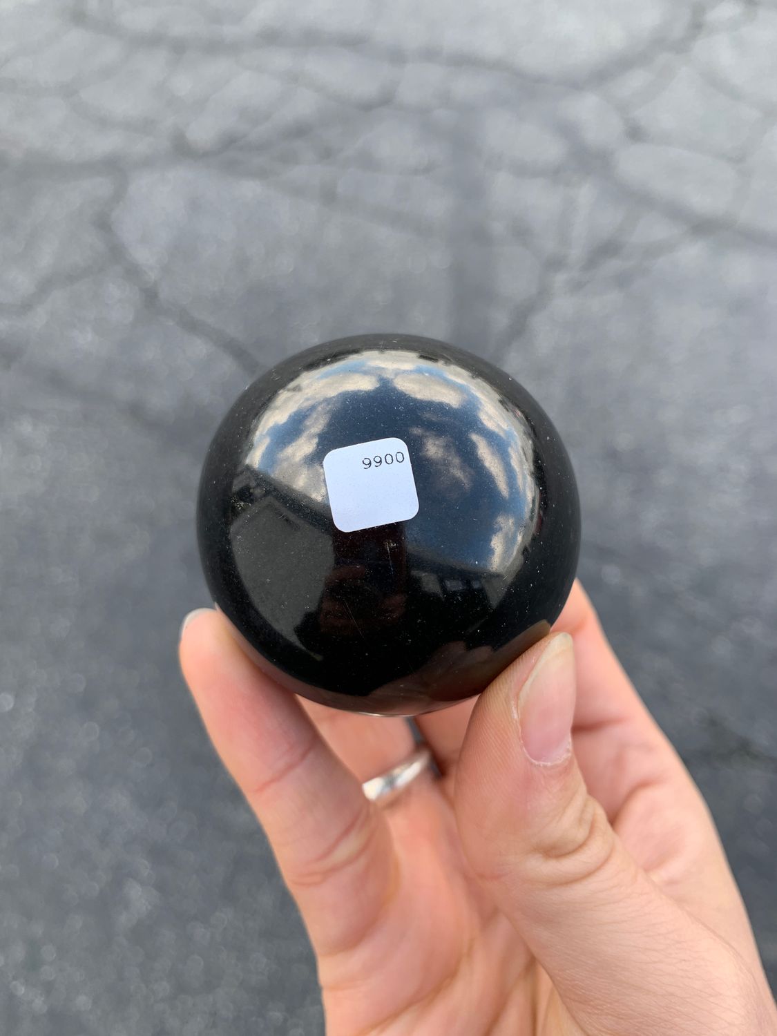 Polished Black Basalt Sphere