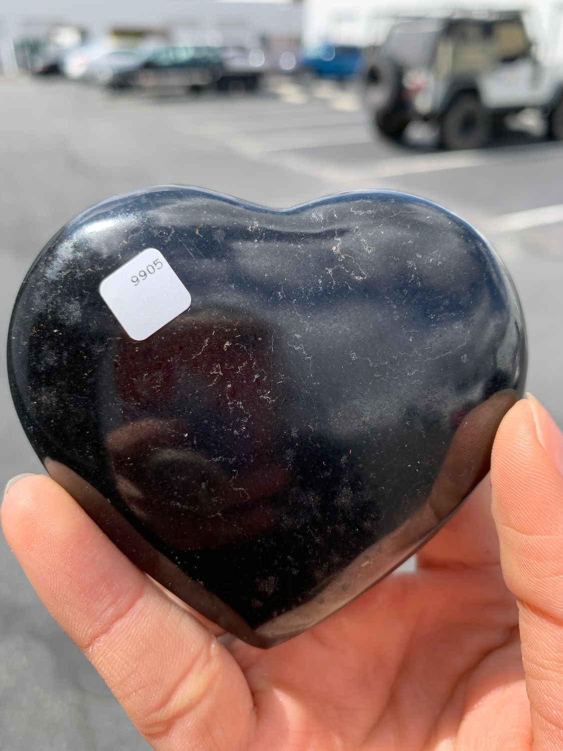 Polished Black Basalt Hearts
