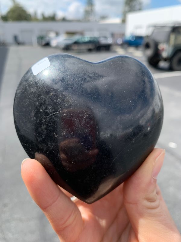 Polished Black Basalt Hearts