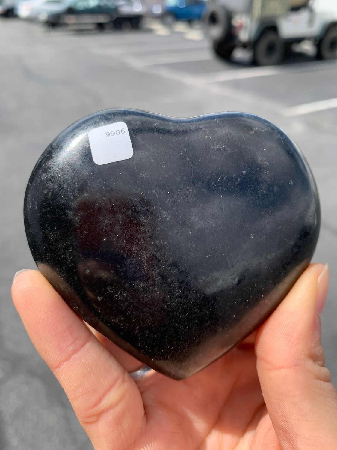 Polished Black Basalt Hearts