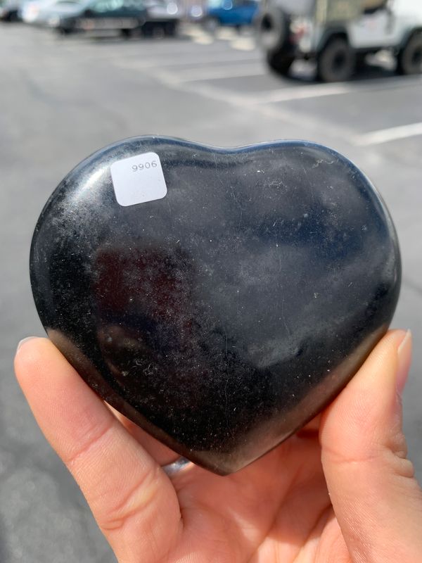 Polished Black Basalt Hearts