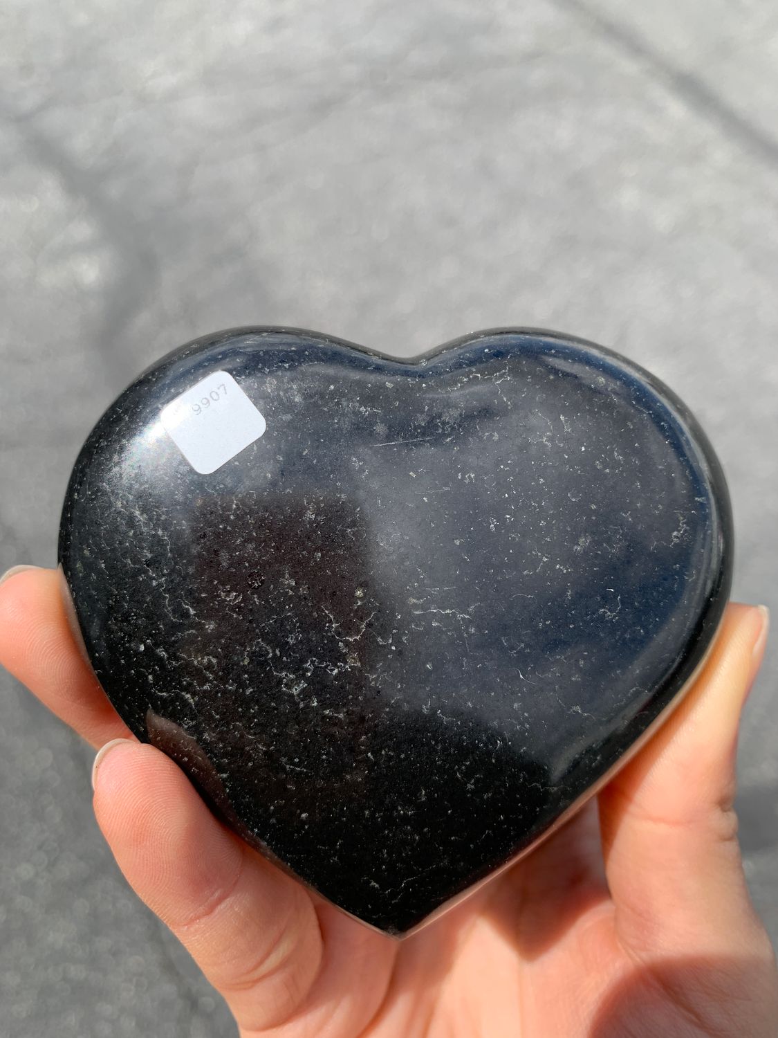 Polished Black Basalt Hearts