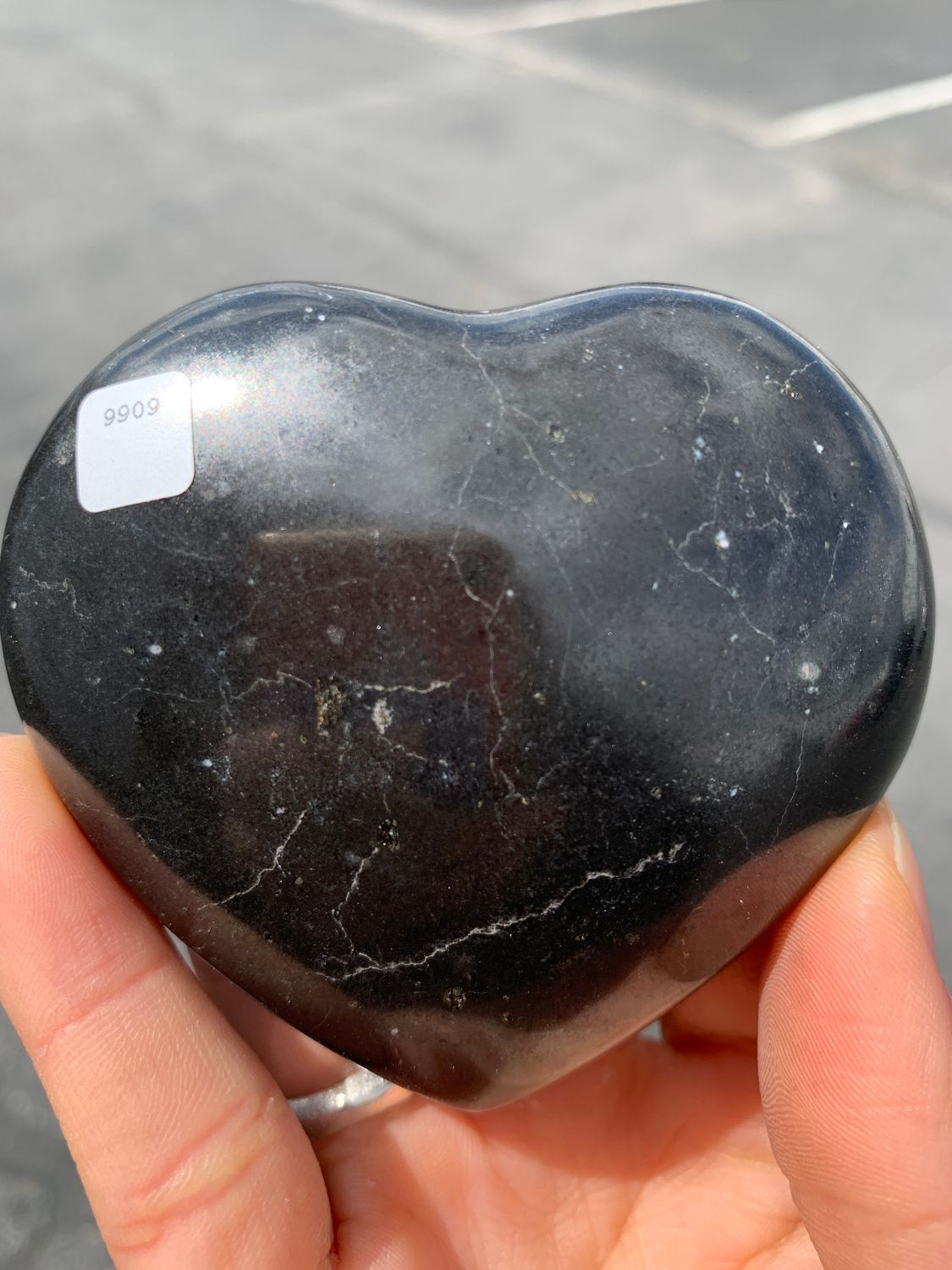 Polished Black Basalt Hearts