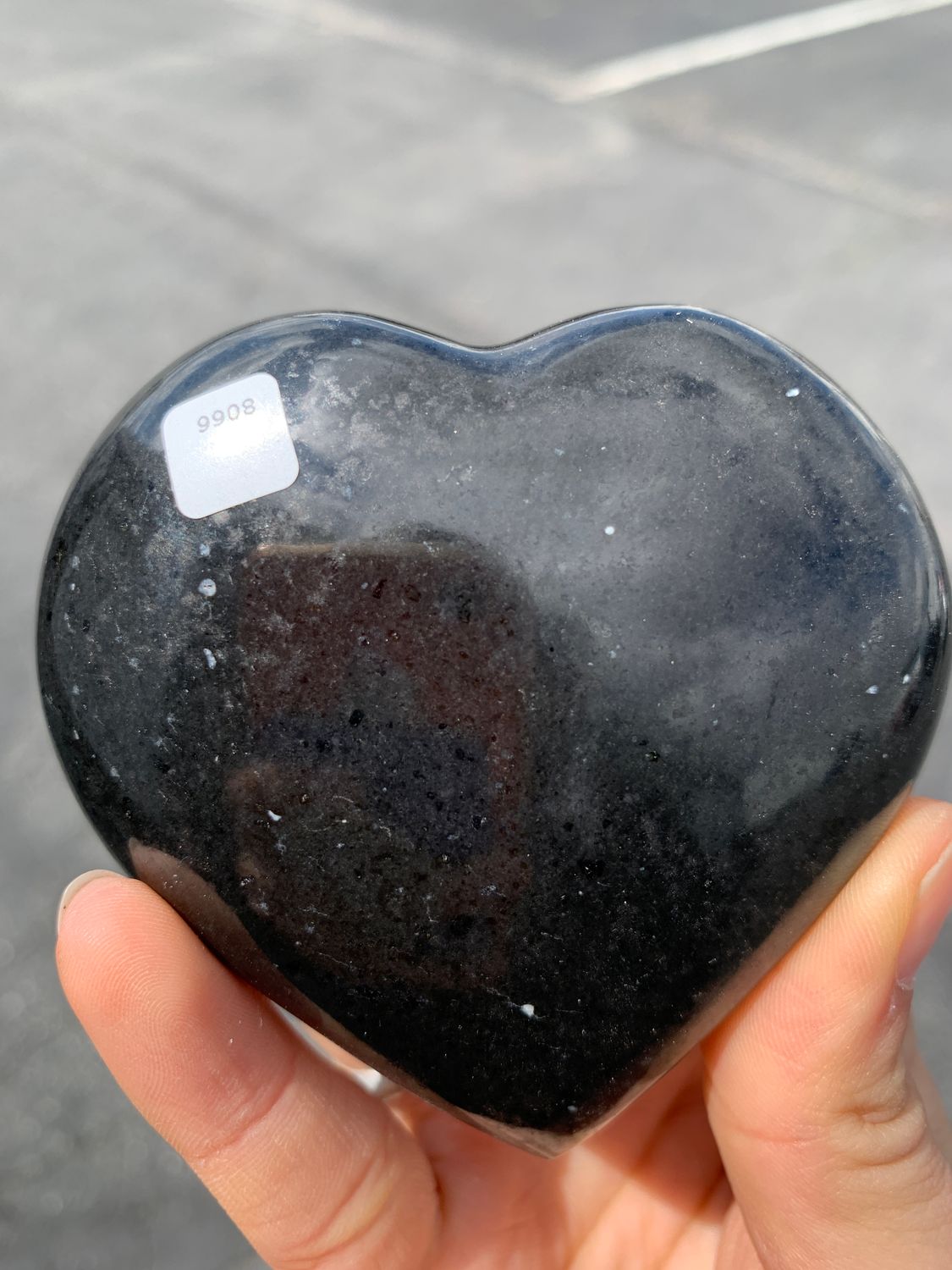 Polished Black Basalt Hearts