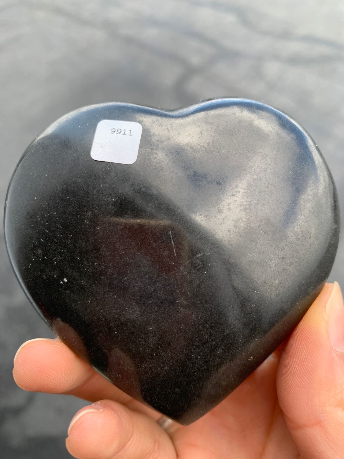 Polished Black Basalt Hearts